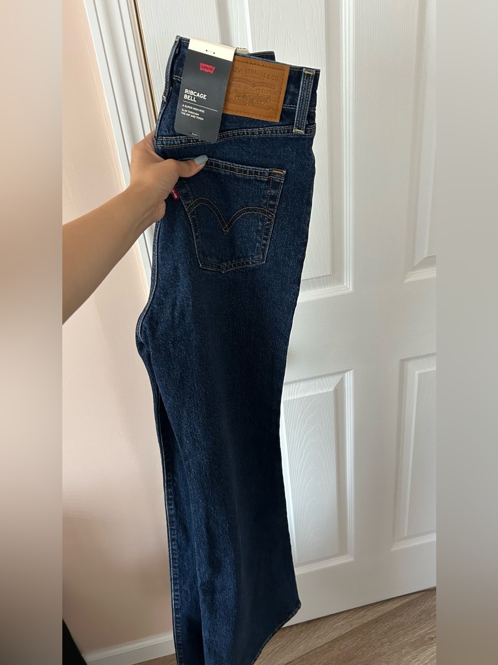 Levi's Dark Blue Ribcage Bell High-Rise Jeans